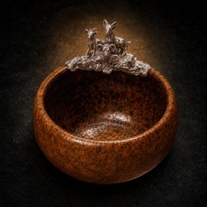 Goat Zodiac Silver-Adorned Coarse Pottery Teacup|羊银饰粗陶茶杯